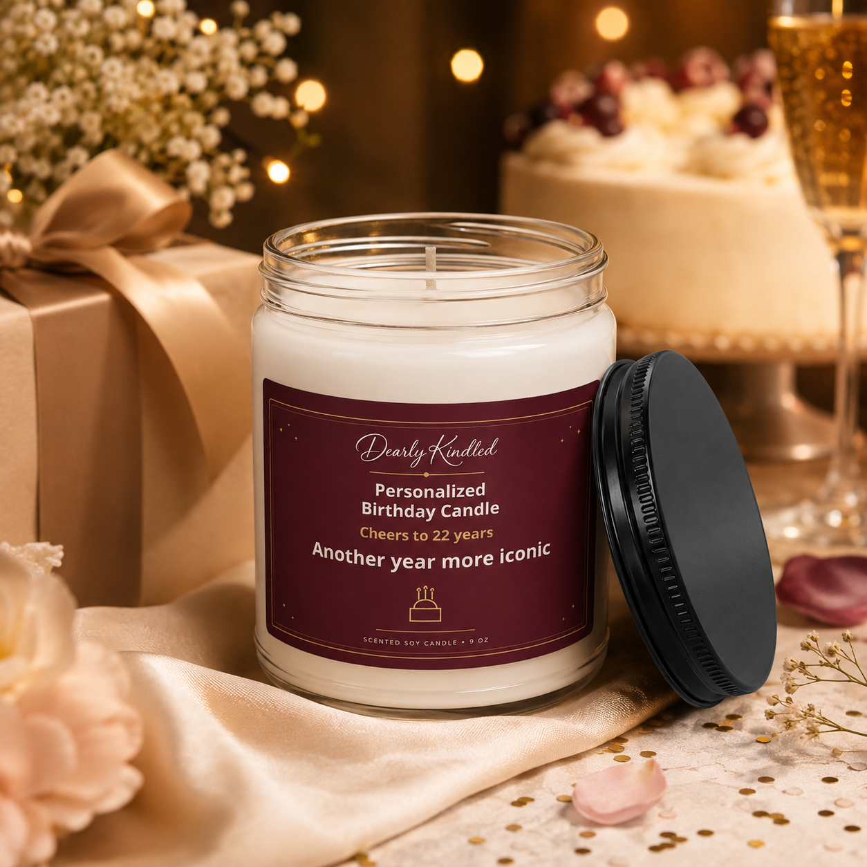 Personalized Birthday Candle – Custom Name & Milestone Age